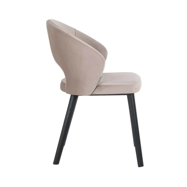 Scaun dining bej din catifea Savoy - imagine 3