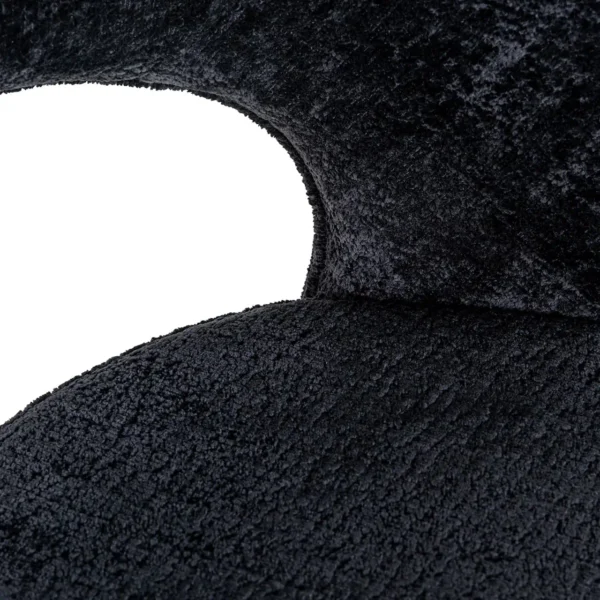 Scaun de bar negru din tesatura chenille Savoy - imagine 5