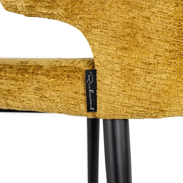 Scaun de bar galben mustar din tesatura texturata h103 Taylor - imagine 6