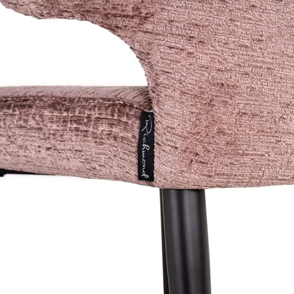 Scaun de bar roz pal din tesatura texturata h103 Taylor - imagine 6