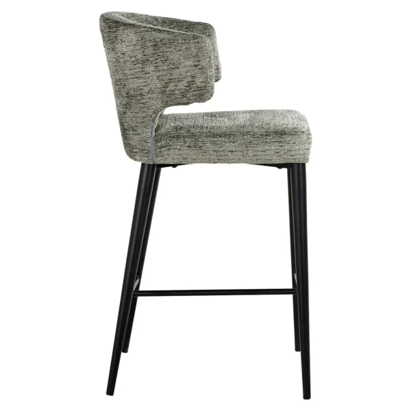 Scaun de bar vernil din tesatura texturata h93,5 Taylor - imagine 3