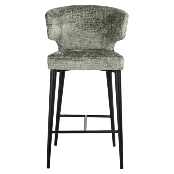 Scaun de bar vernil din tesatura texturata h93,5 Taylor - imagine 2