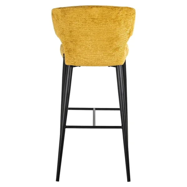 Scaun de bar galben mustar din tesatura texturata h103 Taylor - imagine 4