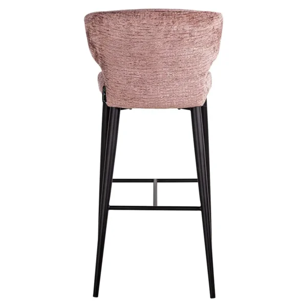 Scaun de bar roz pal din tesatura texturata h103 Taylor - imagine 4