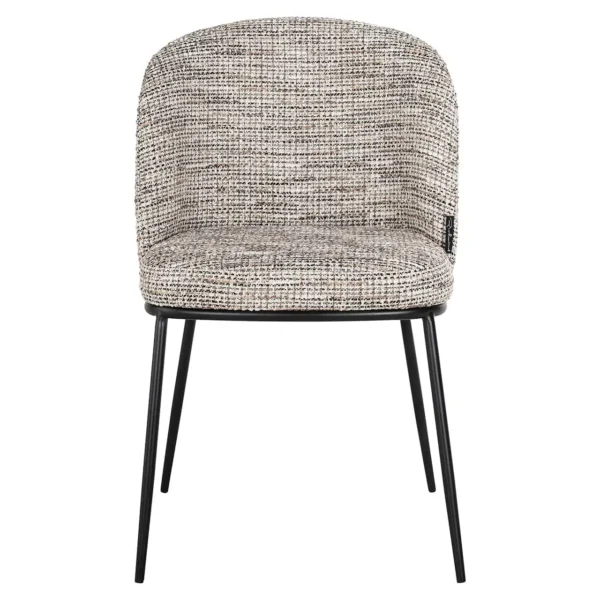 Scaun dining maro/bej din tesatura texturata Elvi - imagine 2