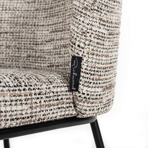 Scaun dining maro/bej din tesatura texturata Elvi - imagine 5