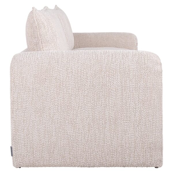 Canapea crem din tesatura boucle si lemn de pin Sandro - imagine 3