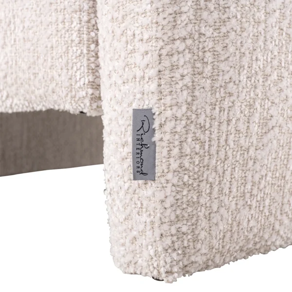 Canapea crem din tesatura boucle si lemn de pin Sandro - imagine 7