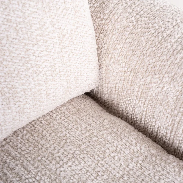 Canapea crem din tesatura boucle si lemn de pin Sandro - imagine 6