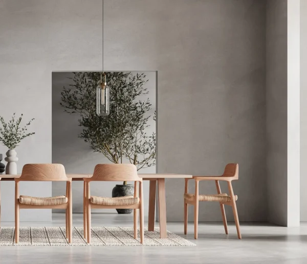 Set 2 scaune dining bej natur din lemn Getafe - imagine 9
