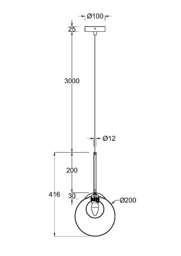 Pendul auriu din metal si sticla cu 1 bec Basic - imagine 8