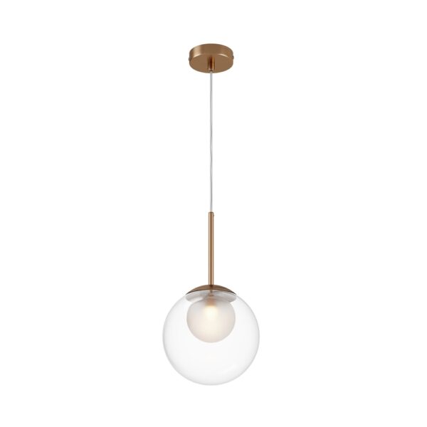Pendul auriu din metal si sticla cu 1 bec Basic