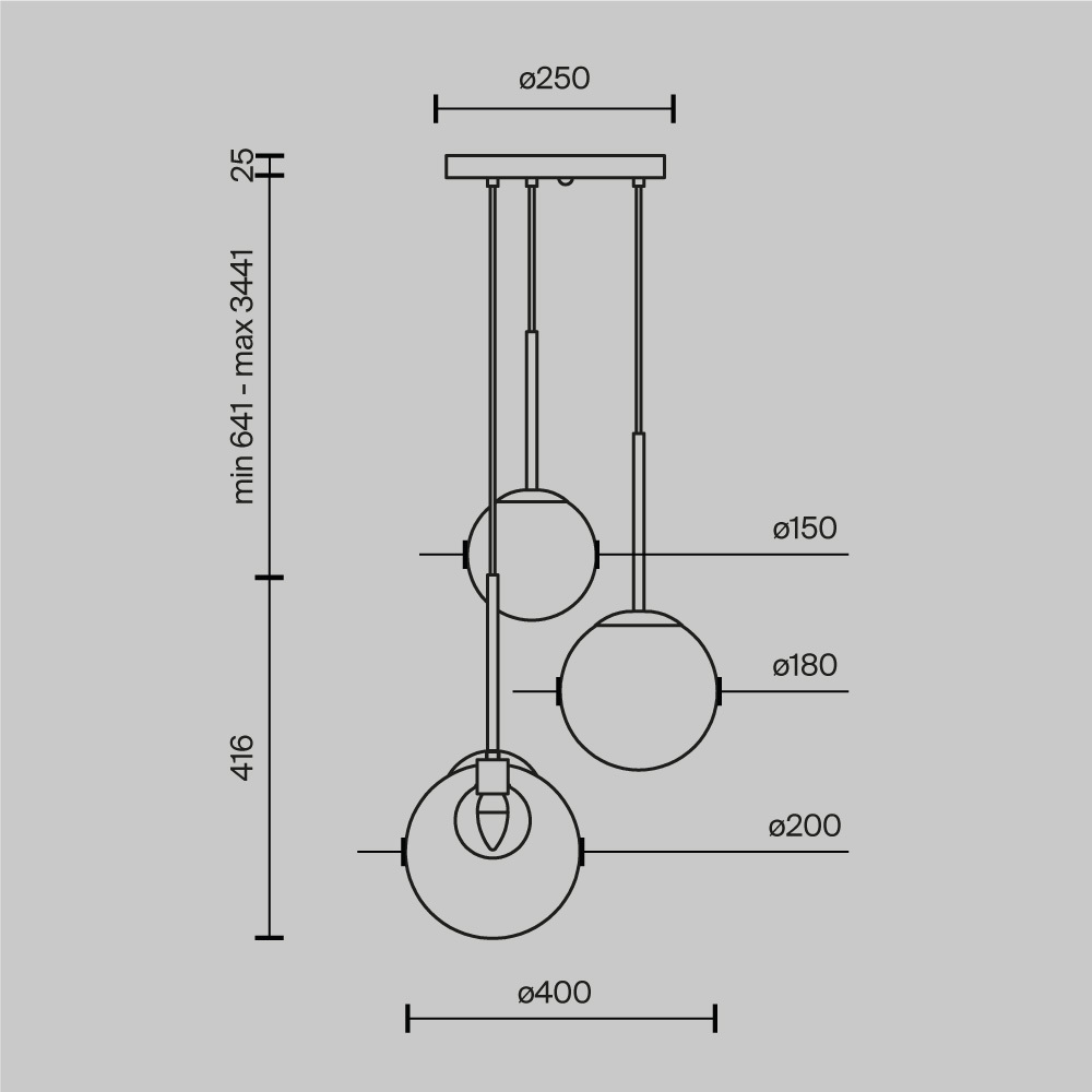 Lustra aurie din metal si sticla cu 3 becuri Basic - imagine 7