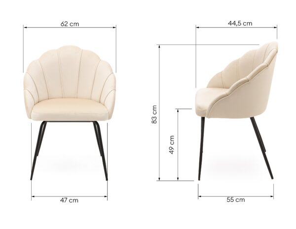 Scaun lounge din catifea gri/auriu Tulip - imagine 4