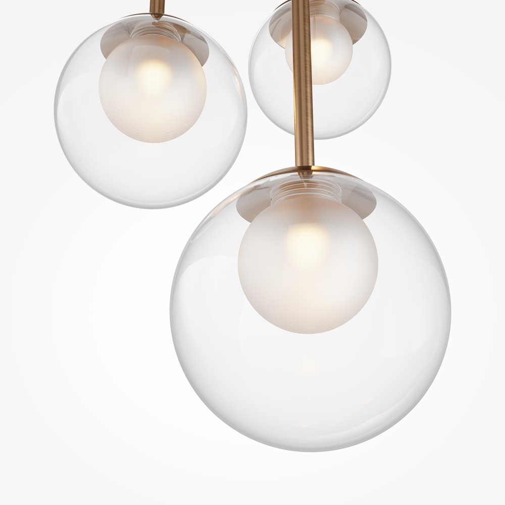 Lustra aurie din metal si sticla cu 3 becuri Basic - imagine 3