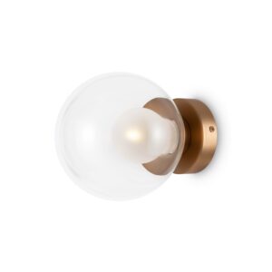 Aplica de perete aurie din metal si sticla cu 1 bec Basic