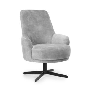 Fotoliu rotativ alb/negru din tesatura Loretto