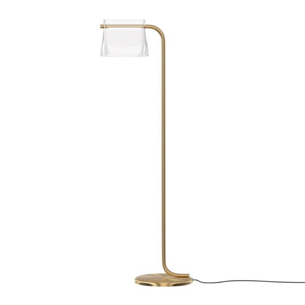 Lampadar auriu din metal si sticla Cabaret