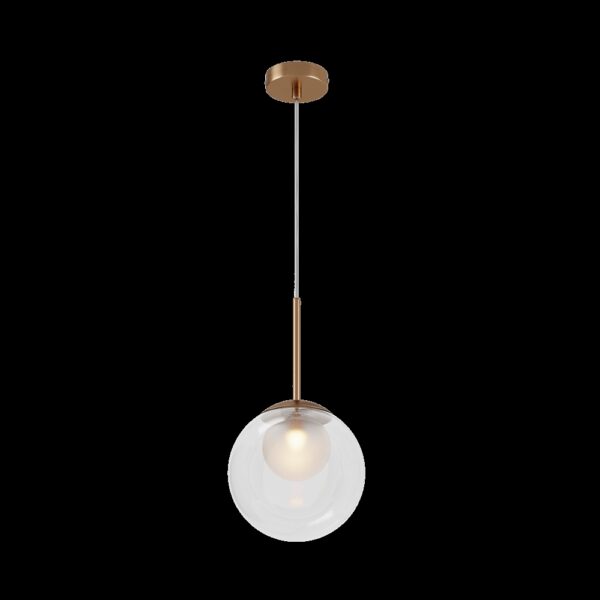 Pendul auriu din metal si sticla cu 1 bec Basic - imagine 5