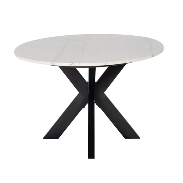 Masa dining ovala alba din marmura si fier 230x115 Lexington - imagine 3