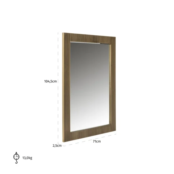 Oglinda decorativa aurie din MDF si metal h105 Ironville - imagine 3