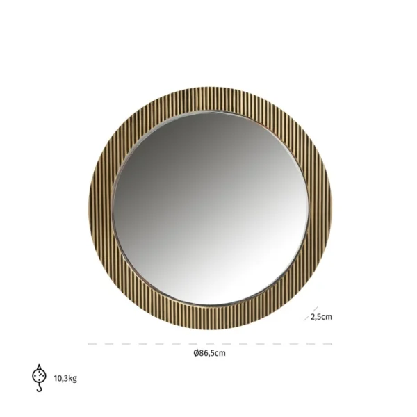 Oglinda decorativa aurie din MDF si metal Ø86 Ironville - imagine 6
