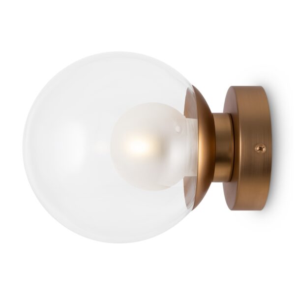 Aplica de perete aurie din metal si sticla cu 1 bec Basic - imagine 2