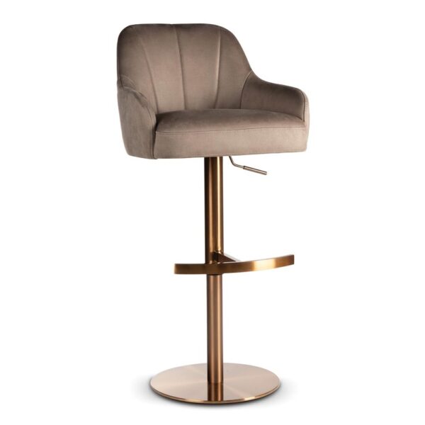 Scaun de bar rotativ din catifea maro/negru Tulip Supreme - imagine 2