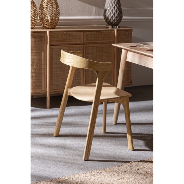Scaun dining bej natur din lemn si MDF Kuta - imagine 9