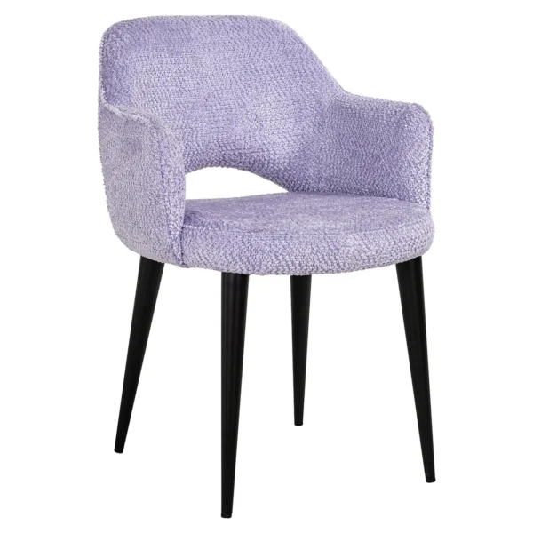 Scaun dining din tesatura texturata lavanda Giovanna