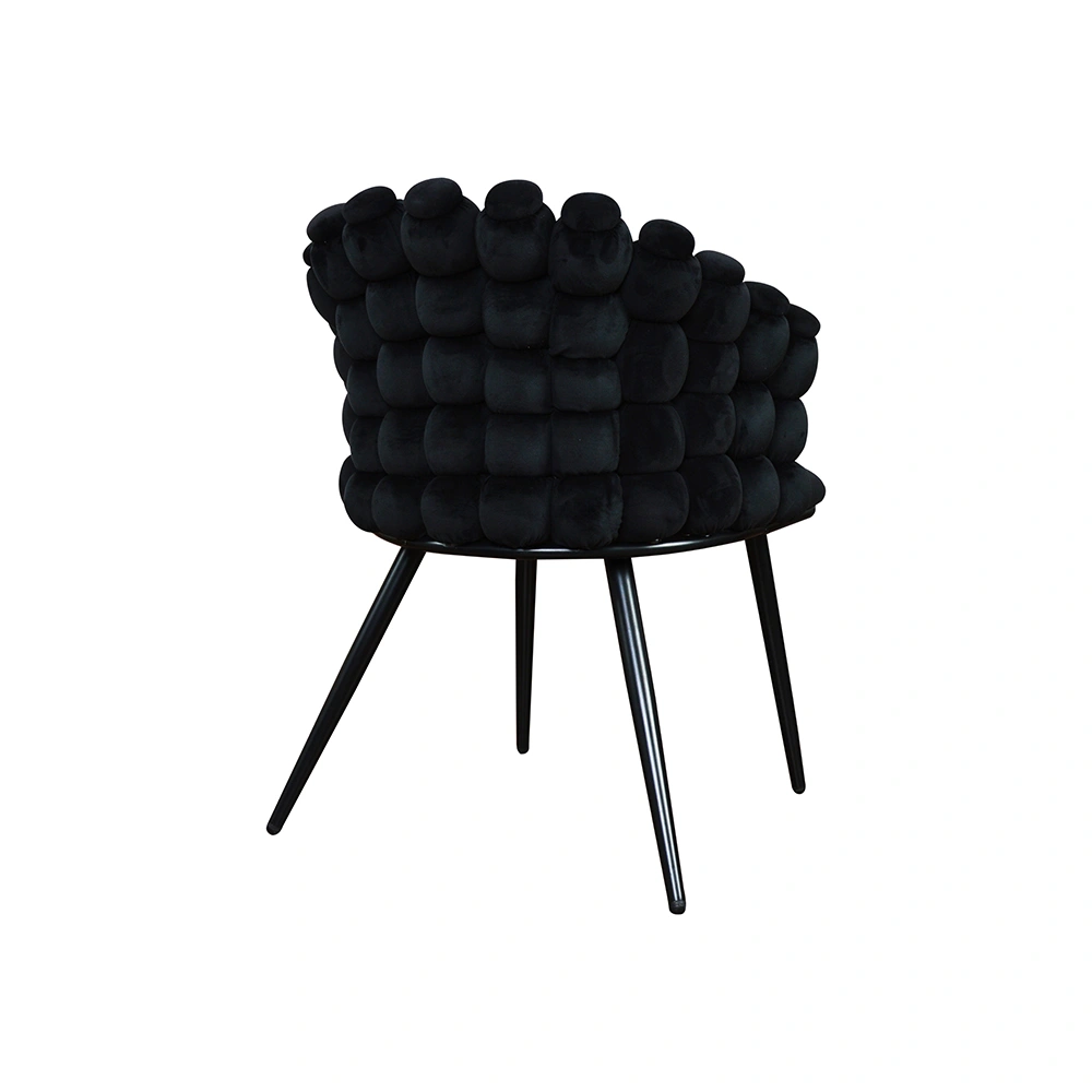 Scaun dining negru/negru din catifea Celestine - imagine 4