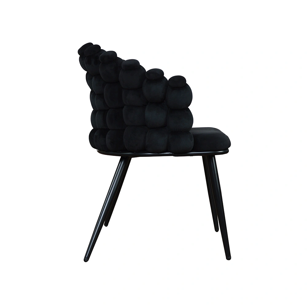 Scaun dining negru/negru din catifea Celestine - imagine 3