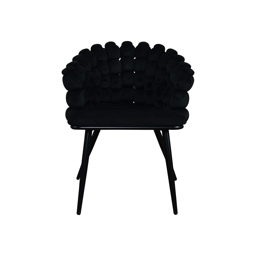 Scaun dining negru/negru din catifea Celestine - imagine 2
