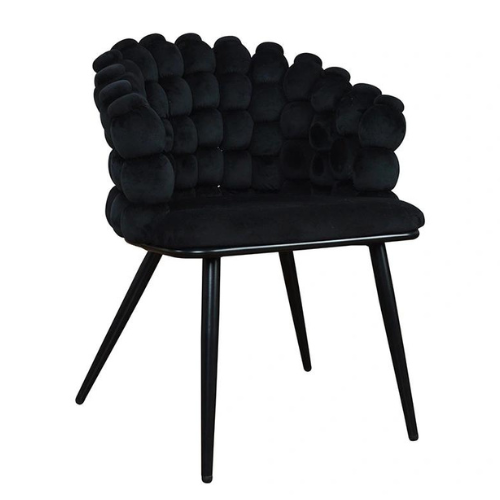 Scaun dining negru/negru din catifea Celestine