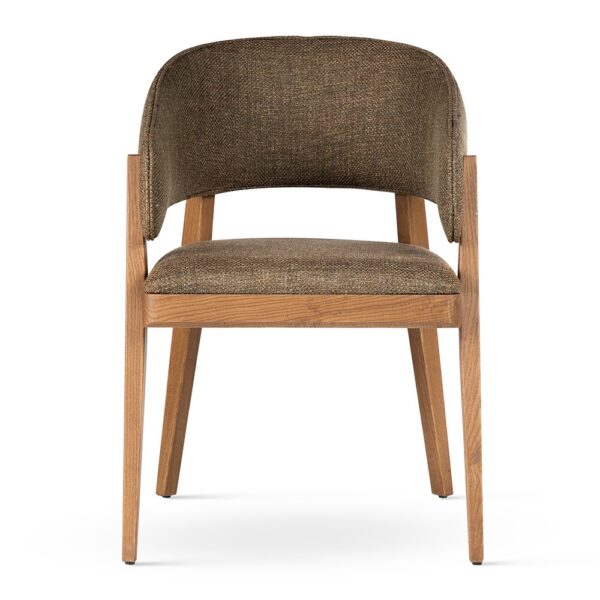 Scaun dining vernil din tesatura si cadru lemn Woody - imagine 2