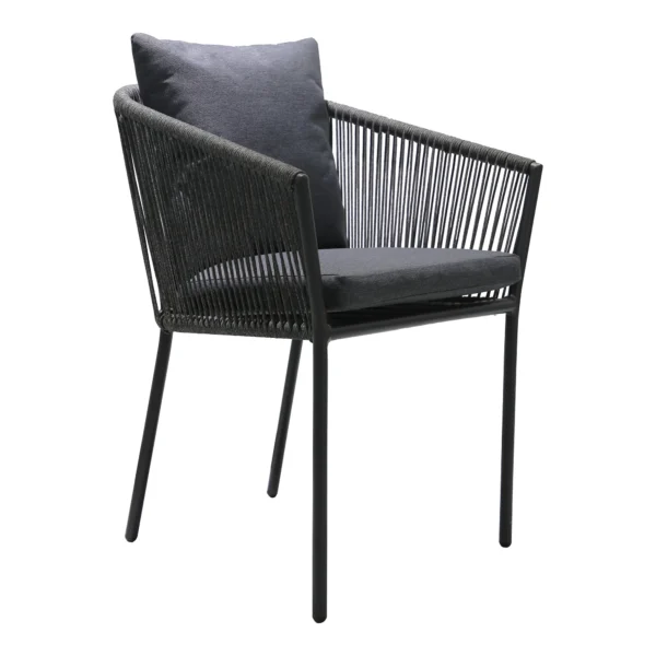 Set 2 scaune de exterior gri inchis din aluminiu Salerno