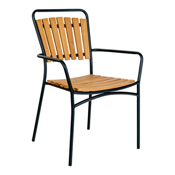 Set 2 scaune de gradina bej natur din lemn Cleveland