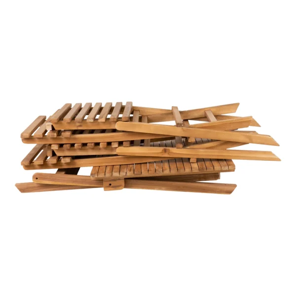 Set mobilier de exterior bej natur din lemn Cuenca - imagine 4