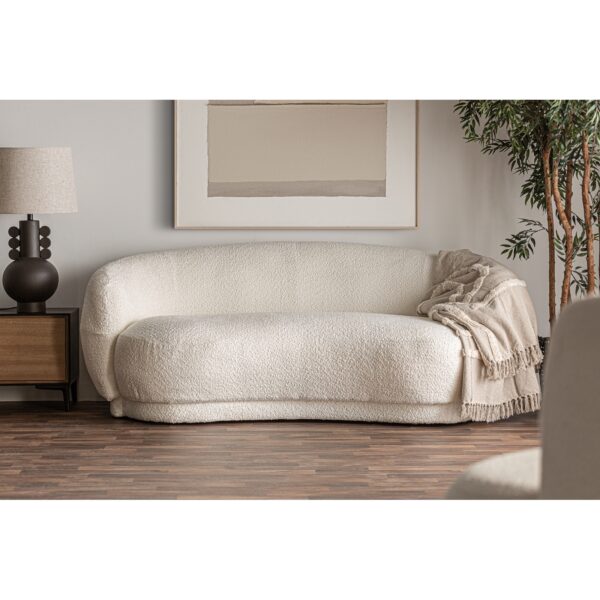 Canapea alba din tesatura boucle Wilthen - imagine 2