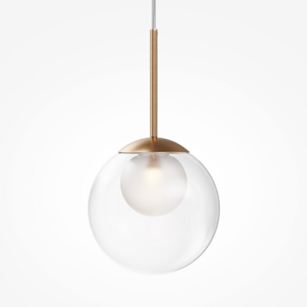 Pendul auriu din metal si sticla cu 1 bec Basic - imagine 2