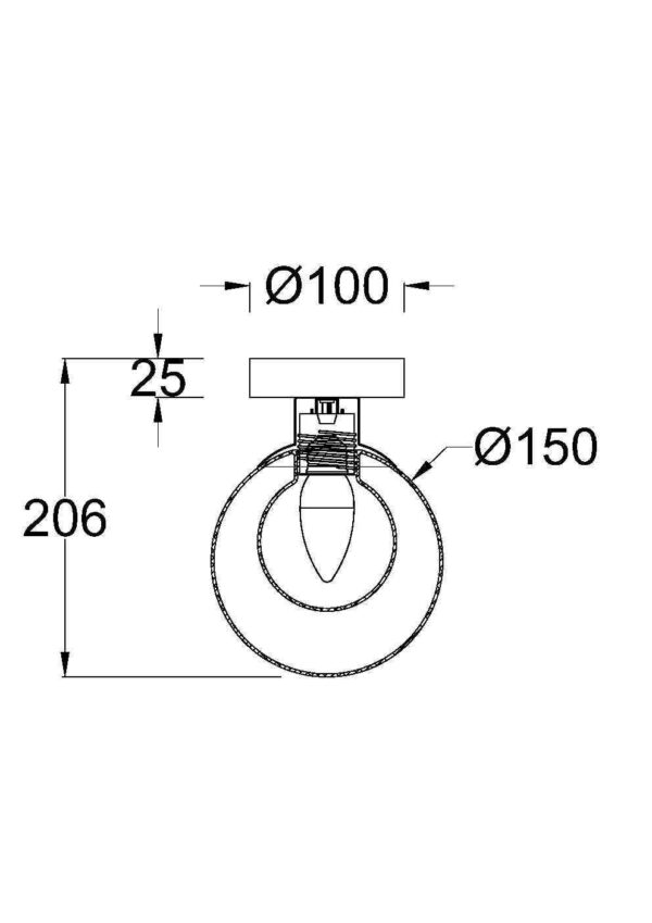 Aplica de perete aurie din metal si sticla cu 1 bec Basic - imagine 5