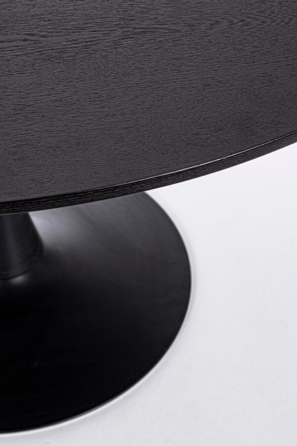 Masa dining rotunda neagra din MDF si otel Ø120 Bloom - imagine 4