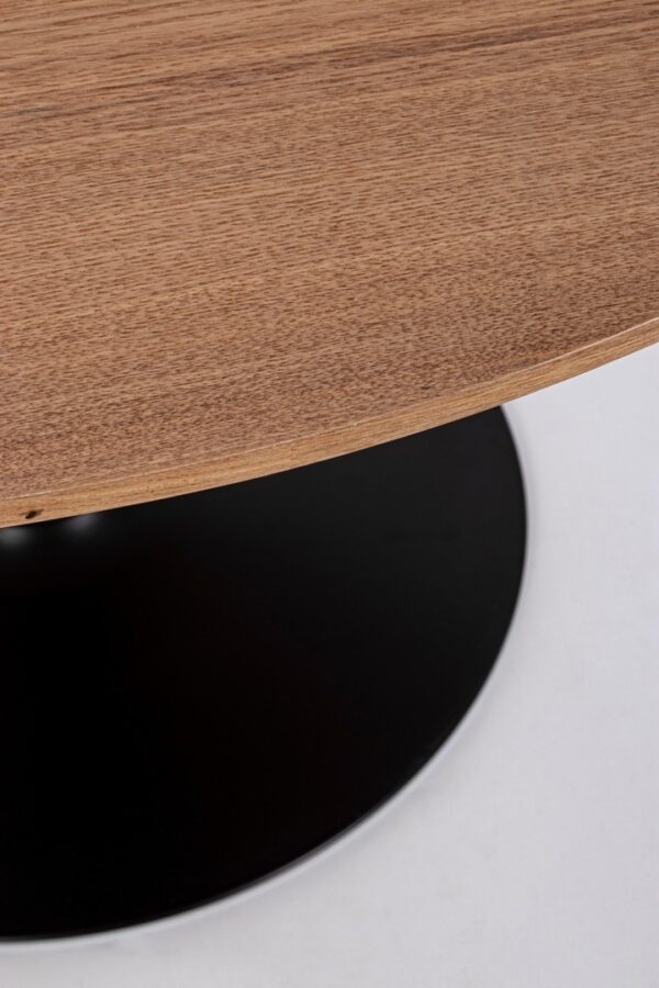Masa dining rotunda neagra/maro din MDF si otel Ø120 Bloom - imagine 4