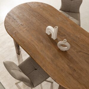 Masa dining ovala maro din lemn de mango Orlando