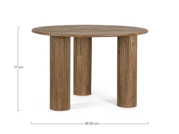 Masa dining rotunda maro din lemn Ø120 Dacca - imagine 5