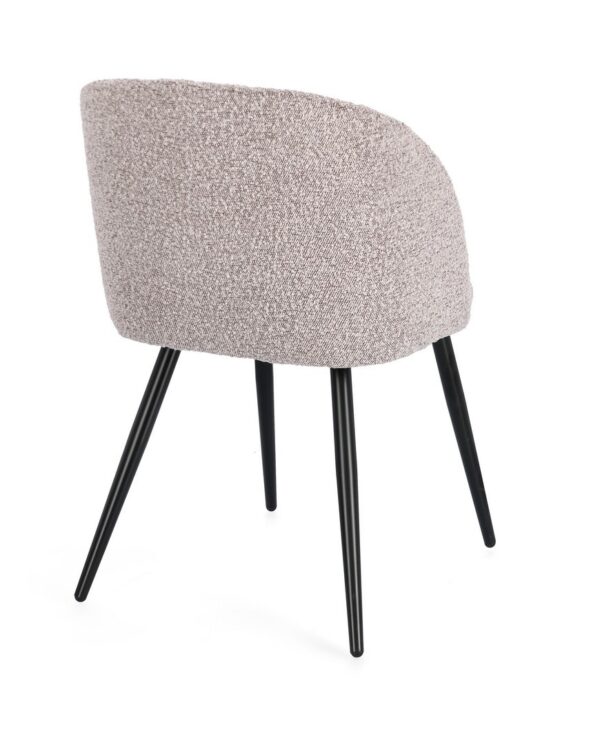 Set 2 scaune dining grej deschis din tesatura boucle Queen - imagine 5