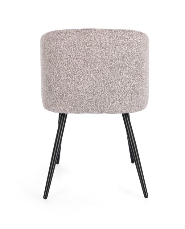 Set 2 scaune dining grej deschis din tesatura boucle Queen - imagine 6