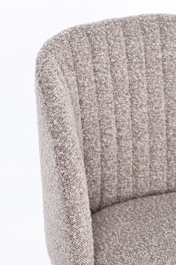 Set 2 scaune dining grej deschis din tesatura boucle Queen - imagine 7