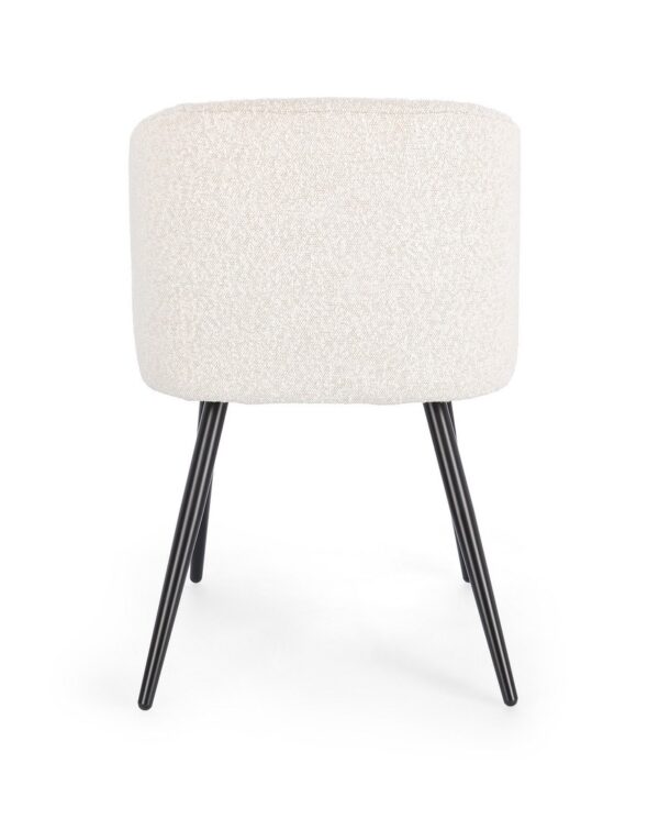 Set 2 scaune dining crem deschis din tesatura boucle Queen - imagine 6