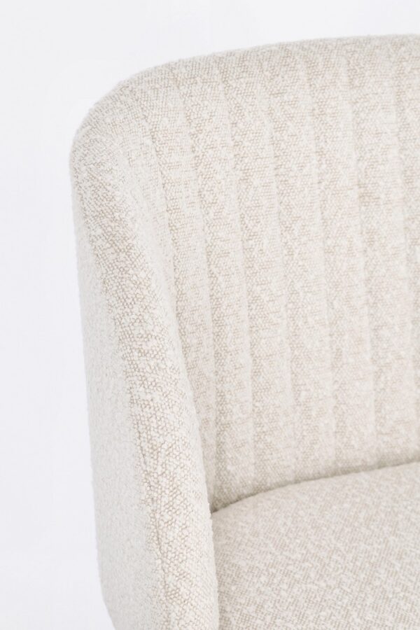 Set 2 scaune dining crem deschis din tesatura boucle Queen - imagine 7